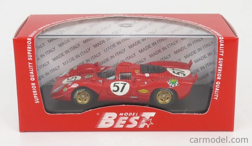 Best-model Ferrari 312p 3.0l V12 Coupe Team N.a.r.t N 57 1:43, červená