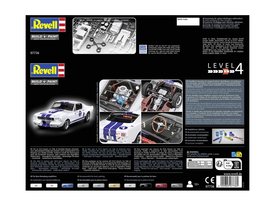 Plastic ModelKit auto 07736 - 1966 Shelby GT 350 R "Stirling Moss" (1:24)