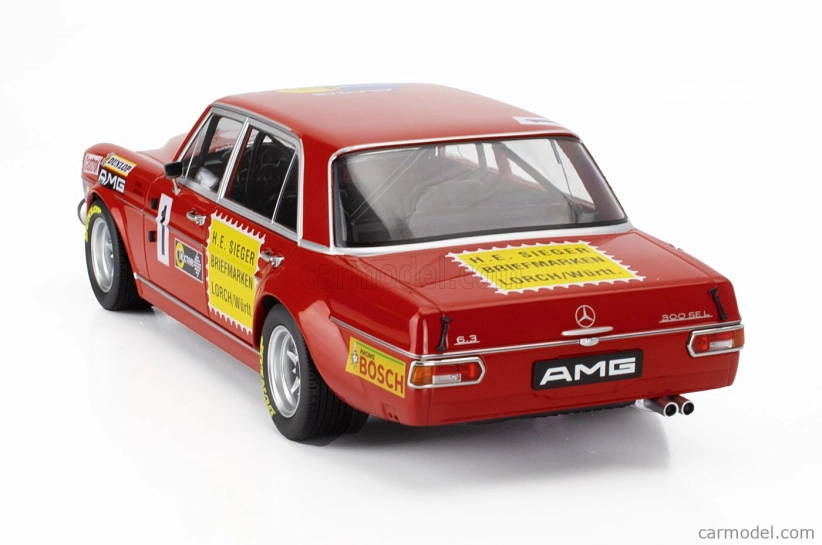 Werk83 Mercedes benz 300 Sel 6.8 Team Mercedes Amg N 1 24h Nurburgring 1972 Hans Heyer - Thomas Betzler 1:18 Red