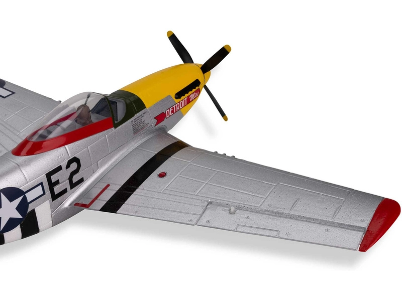 RC letadlo E-flite P-51D Mustang 0.49m Detroit Miss SAFE Select BNF Basic