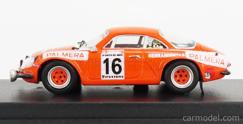 Trofeu Renault Alpine A110 N 16 Rally Firestone 1976 I.sunsundegui - J.larrinaga 1:43 Oranžová biela