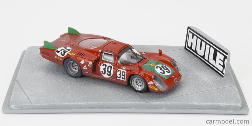 Best-model Alfa romeo Diorama T33.2 Team Autodelta Spa N 39 24h Le Mans 1968 Ignazio Giunti - Giovanni Galli 1:43 Red