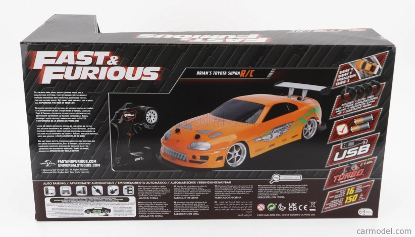 Jada Toyota Brian's Supra Mkiv 1995 - Paul Walker - Fast & Furious 1:10 Orange