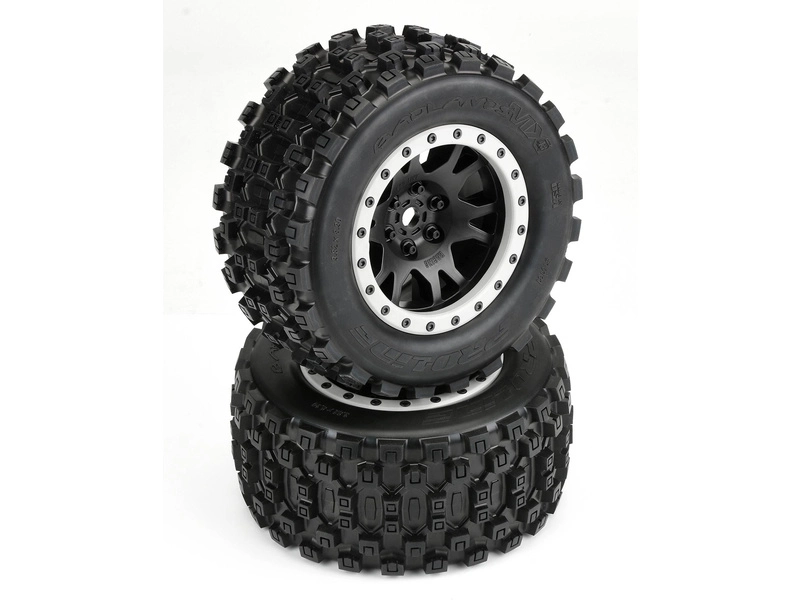 Pro-Line kolo 4.3", pneu Badlands MX43 Pro-Loc, disk Impulse H24mm černo-šedý (2) (X-Maxx)