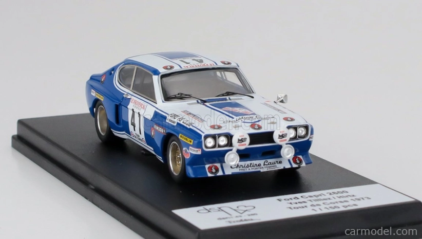 Trofeu Ford england Capri 2600 Rs (night Version) N 41 Rally Tour De Corse 1973 Yves Tilliez - Hirtz 1:43 Modrá Bílá