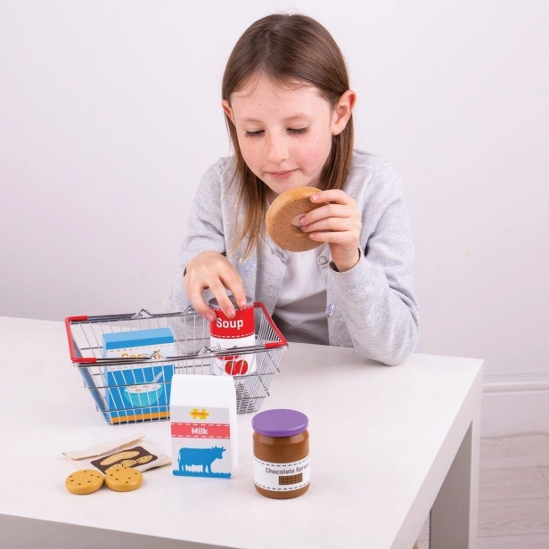 Bigjigs Toys Nákupný vozík s potravinami