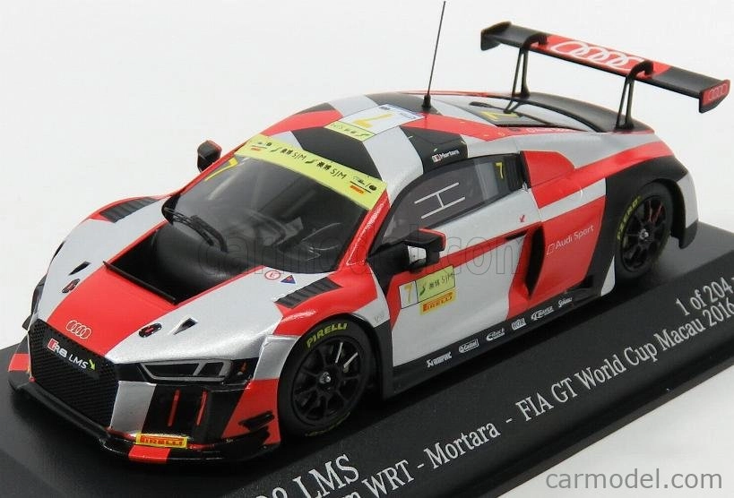Minichamps Audi R8 Lms Team Wrt N 7 Fia Gt World Cup Macau 2016 E.mortara 1:43 Strieborná červená