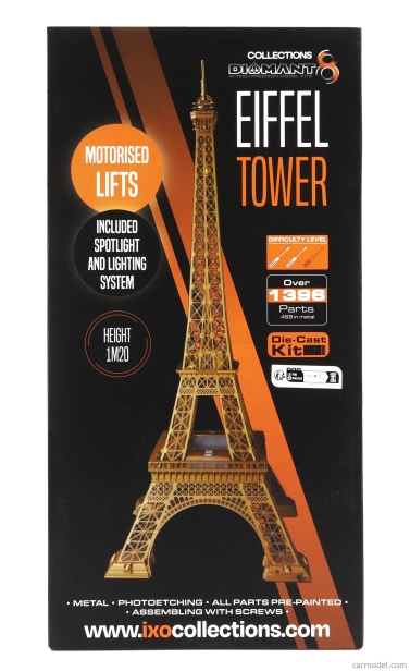 Ixo-models Príslušenstvo Torre Eiffel Parigi - Eiffelova veža Paríž 1889 - Výška 120 cm - 1396 dielikov - Súčasťou je reflektor a osvetľovací systém 1:250 Bronz