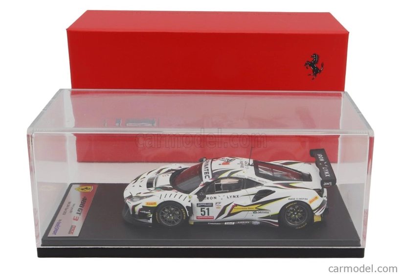 Looksmart Ferrari 488 Gt3 Evo 3.9l Turbo V8 Team Iron Lynx N 51 9. 24h Spa 2022 James Calado - Miguel Molina - Nicklas Nielsen 1:43 Biela čierna