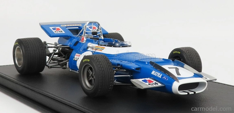 Gp-replicas Matra simca F1 Ms80 N 7 2nd French Gp 1969 J.P.Beltoise 1:18, modrá