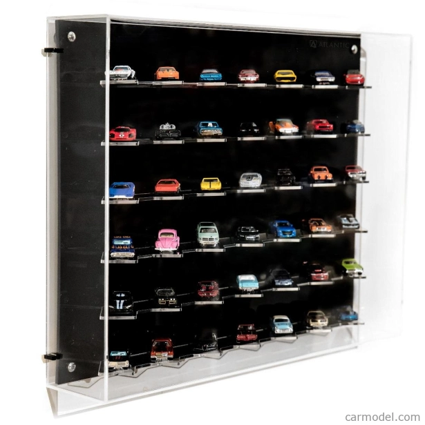 Atlantic Vetrina display box Espositore - Pre 42 Cars 1/64 Lungh.lenght Cm 61.0 X Largh.width Cm 12.0 X Alt.height Cm 47.0 (altezza Utile Tra I Ripiani Cm 8.0 Inner Height Among Shelves) 1:64 Plastic Display