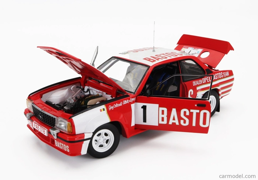 Sun-star Opel Ascona 400 Rally Bastos N 1 2nd Rally Circuit Des Ardennes 1983 Guy Colsoul - Alain Lopes 1:18 Červená Bílá