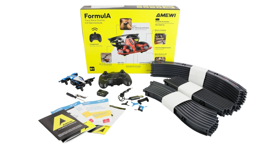 Závodní dron FormulA včetně závodní dráhy modrý RTF sada