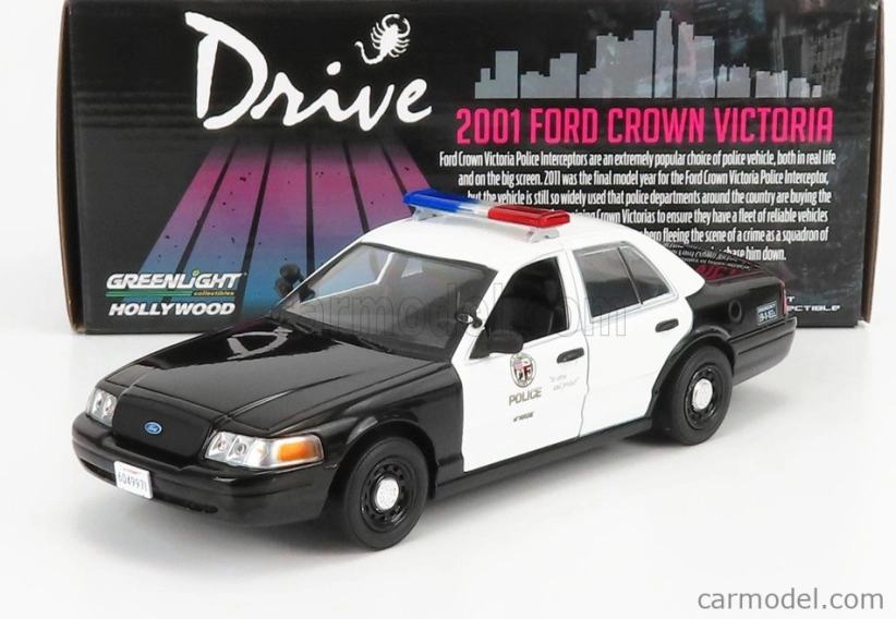Greenlight Ford usa Crown Victoria Police Interceptor Los Angeles Department 1992 - Drive 1:24 Black White