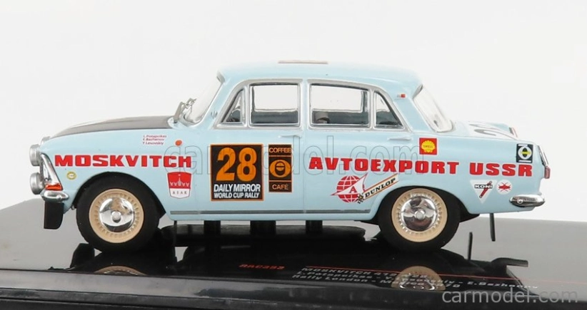 Ixo-models Moskvitch 412 N 28 Rally London - Mexico 1970 1:43, světle modrá
