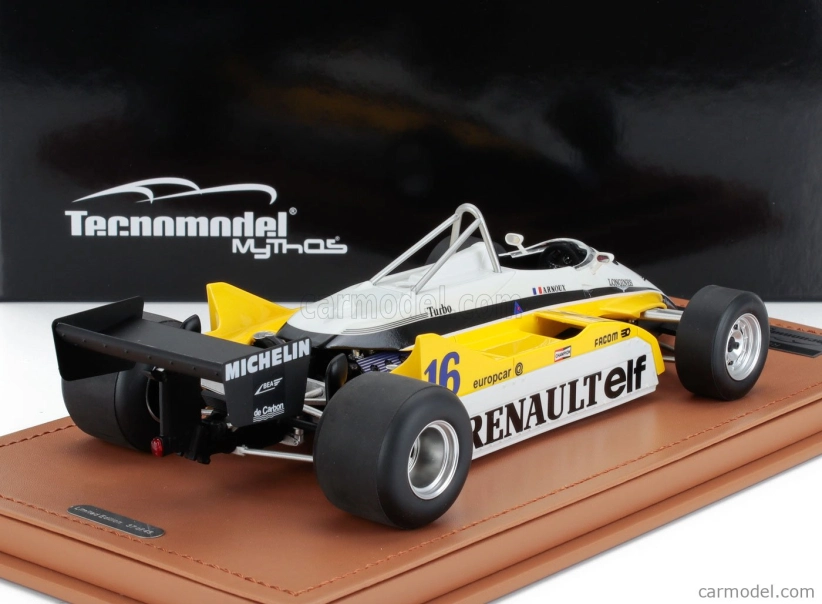 Tecnomodel Renault F1  Re30b V6 Turbo Team Renault Elf N 16 Winner France Gp 1982 Rene Arnoux 1:18 Bílá Žlutá Černá