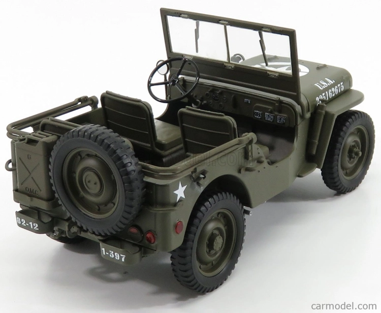 Welly Jeep Willys 1/4 Mb Usa Army Open 1942 1:18 Vojenská zelená