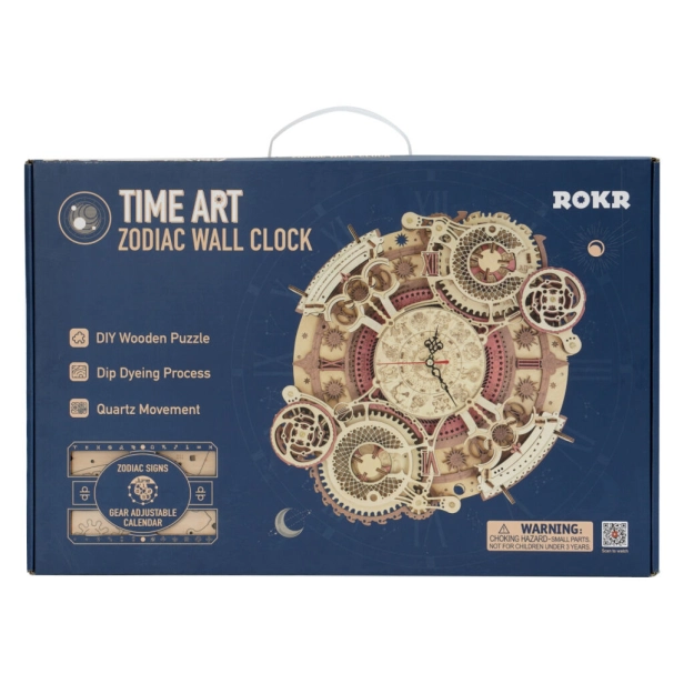 RoboTime 3D drevené mechanické puzzle hodiny s kalendárom - poškodený obal