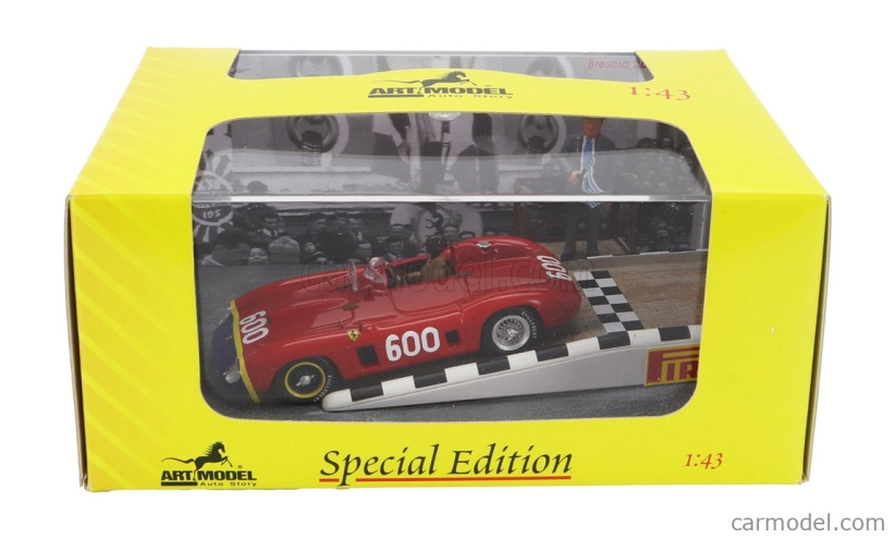 Art-model Ferrari Diorama - 290mm Spider S/n0626 N 600 Mille Miglia 1956 Juan Manuel Fangio 1:43 Červená modrá žltá