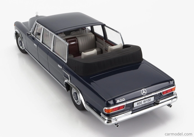 Kk-scale Mercedes benz S-class 600 Pullman (w100) Landaulet Semiconvertible 1964 1:18 Dark Blue