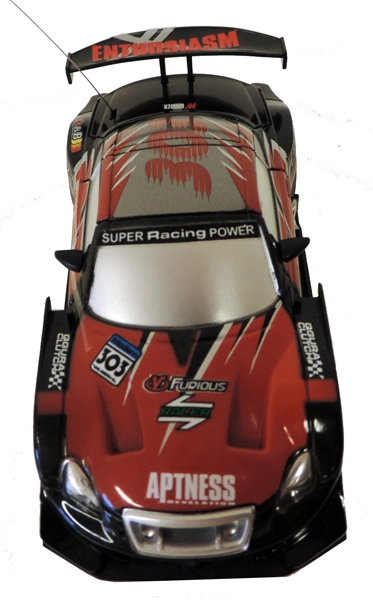 RC Car závodní model s kužely 1:43, černočervený