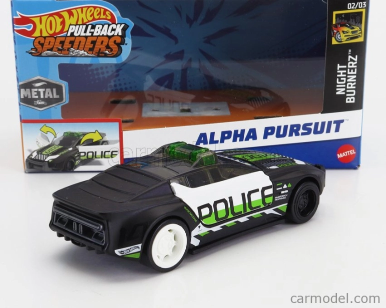 Mattel hot wheels Speeders Alpha Pursuit Police 1:43 čierna
