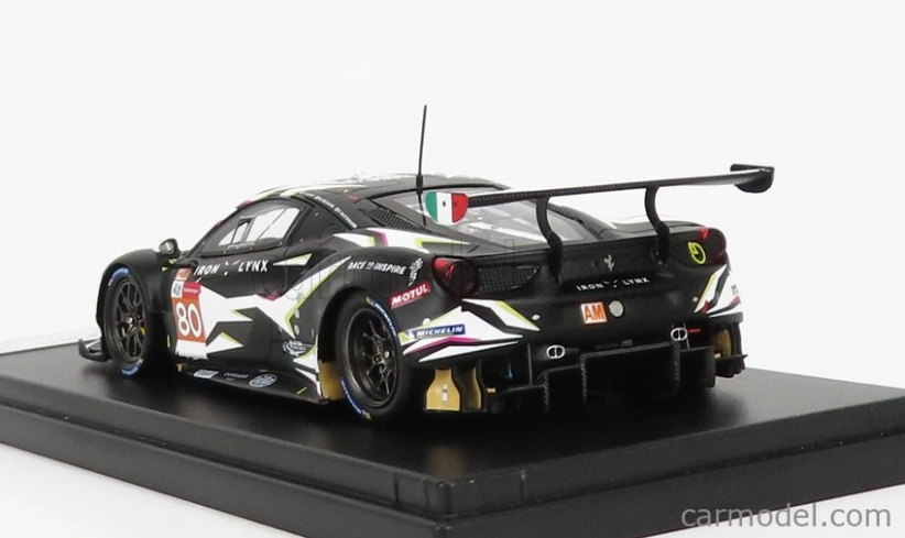 Looksmart Ferrari 488 Gte Iron Lynx Team N 80 3rd Gte-am Class 24h Le Mans 2021 Matteo Cressoni - Callum Ilott - Rino Mastronardi 1:43 Matná čierna biela