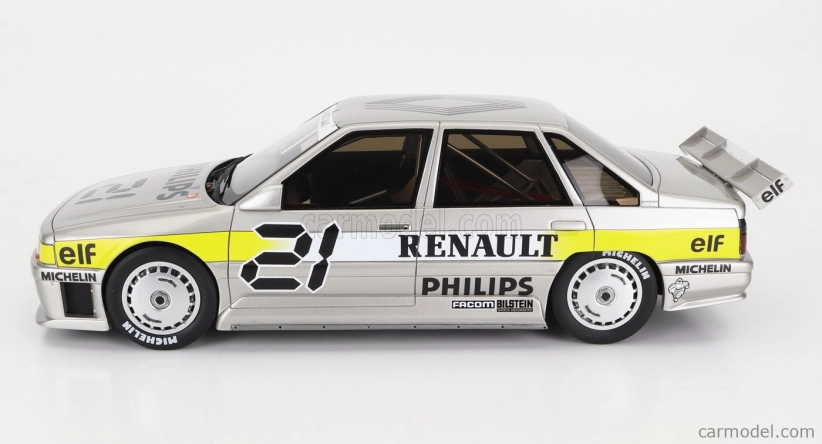Otto-mobile Renault R21 2.l Turbo N 21 Superproduction Sezóna 1988 J.l.bousquet 1:18 Silver Yellow