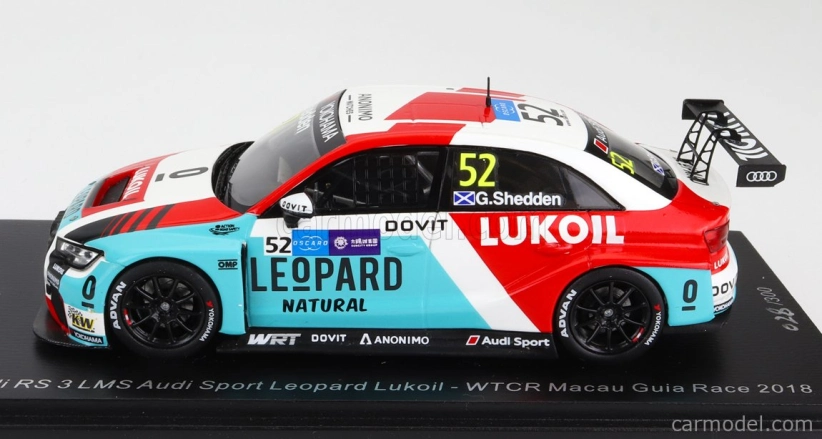 Spark-model Audi Rs3 Lms Team Audi Sport Leopard Lukpil Wtcr N 52 Macau Guia Race 2018 G.shedden 1:43 Světle Modrá Červená