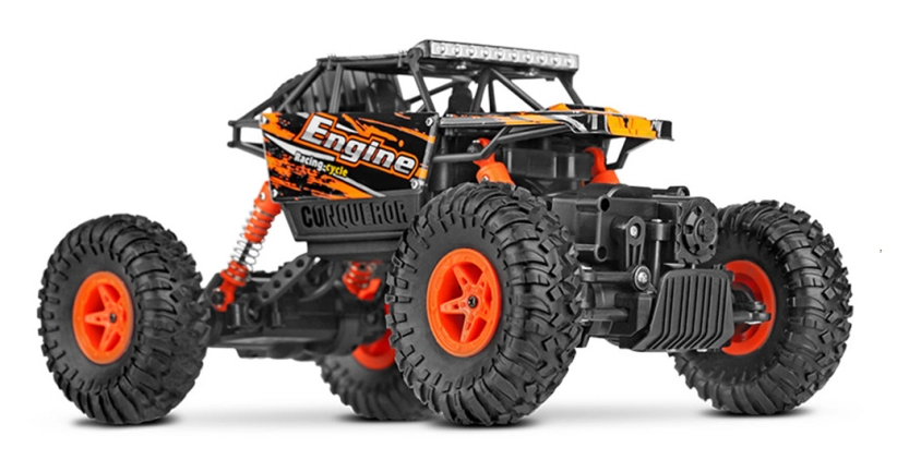 RC crawler Engine 1:18, oranžová + náhradná batéria