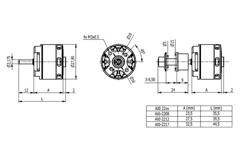 Bezkartáčový motor AXI 2212/12 V3