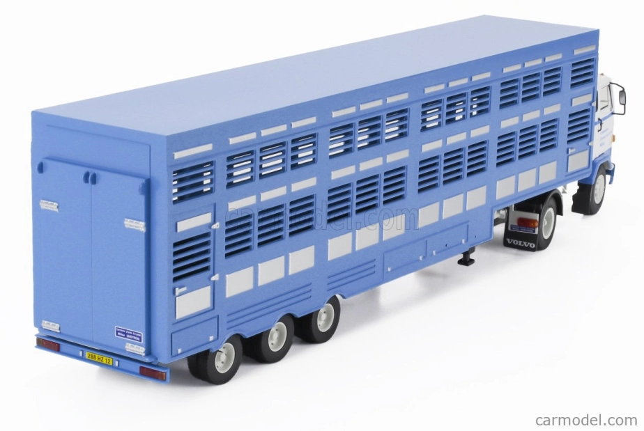 Edicola Volvo F89 Truck Commerce D'ovins Du Larzac Millau - Transporter hospodárskych zvierat - Trasporto Animali 1978 - Bez karty Box 1:43 Light Blue White