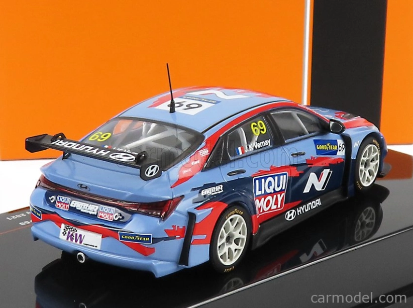 Ixo-models Hyundai Elantra N Tcr Team Liqui Moly N 69 Wtcr Nemecko 2021 J.k.vernay 1:43 Light Blue Red