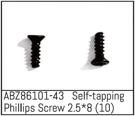 ABZ86101-43 - Self-tapping Phillips Screw 2.5*8 - Mini AMT (10)
