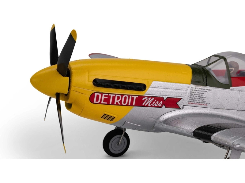 RC letadlo E-flite P-51D Mustang 0.49m Detroit Miss SAFE Select BNF Basic