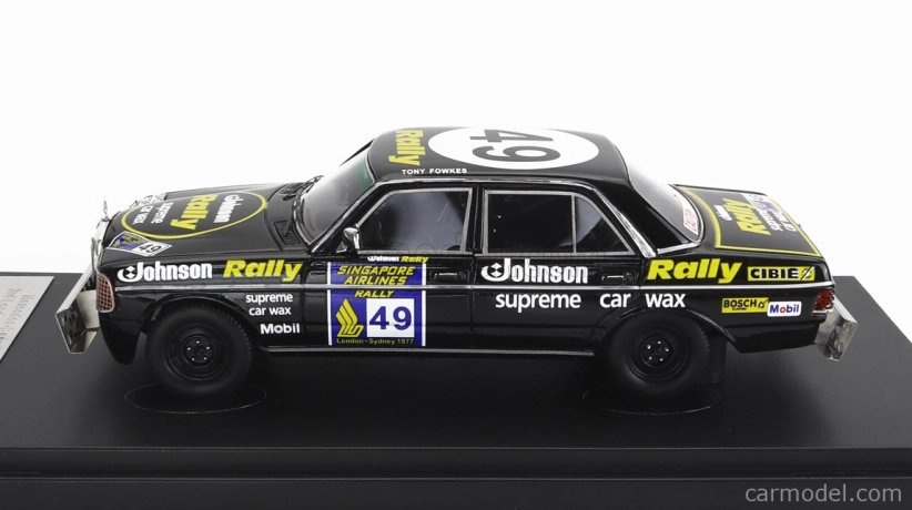 Modely v mierke Matrix Mercedes benz E-class 280e N 49 2nd Rally London - Sidney Marathon 1977 T.fowkes - P.o'gorman 1:43 Black