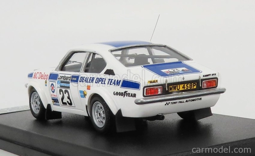 Trofeu Opel Kadett Gt/e (nočná verzia) N 23 Rally Rac Lombard 1975 T.pond - D.richards 1:43 Biela Modrá