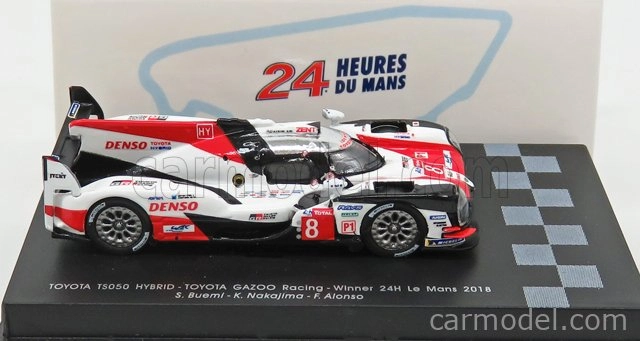 Spark-model Toyota Ts050 Hybrid 2.4l Turbo V6 Team Toyota Gazoo Racing N 8 Winner 24h Le Mans 2018 F.alonso - S.buemi - K.nakajima 1:87 Bílá Červená Černá