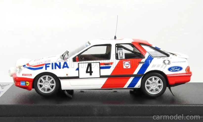 Trofeu Ford england Sierra Xr 4x4 Team Fina (night Version) N 4 Boucles De Spa 1988 M.lovell - T.herryman 1:43 Bílá Červená Modrá