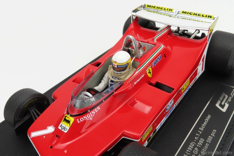 Gp-replicas Ferrari F1  312 T5 N 1 Monaco Gp 1980 (with Pilot Figure) Jody Scheckter 1:18 Red