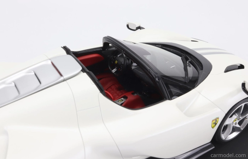 Bbr-models Ferrari Daytona Sp3 Open Roof Icona 2022 - Con Vetrina - S vitrínou 1:18 Bianco Italia - Biela