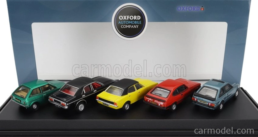 Oxford-models Ford england Set 5x Fiesta 1.2l - Escort Xr3i - Capri Mkiii - Cortina Mkiii - Granada Mki 1:76 Různé