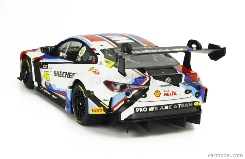 Minichamps BMW 4-series M4 Gt3 Team Wrt N 46 12h Bathurst 2024 Valentino Rossi - Maxime Martin - Raffaele Marciello 1:18 Bílá