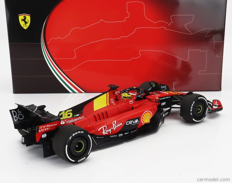 Bbr-models Ferrari F1 Sf-23 Team Scuderia Ferrari N 16 4th Monza Italy Gp 2023 Charles Leclerc 1:18 Červená Černá Žlutá
