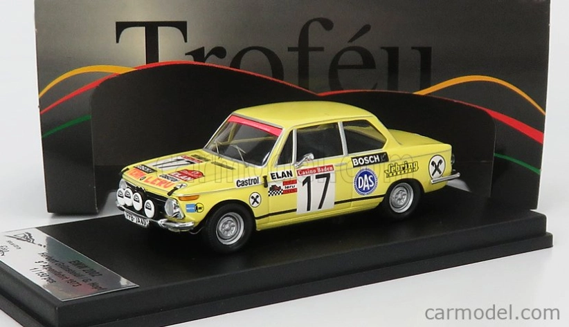 Trofeu BMW 2002 (night Version) N 17 Rally Alpenfahrt 1973 H.grunsteidl - G.hopf 1:43 Žlutá