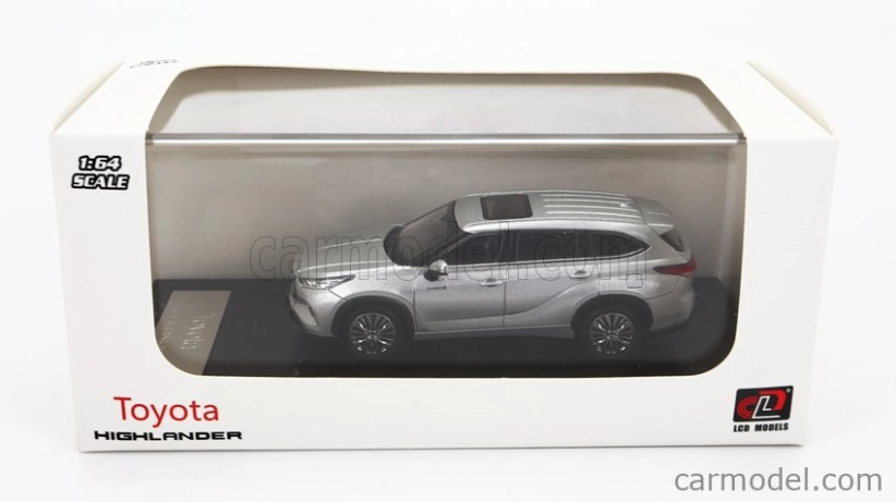 LCD model Toyota Highlander 2022 1:64 strieborná