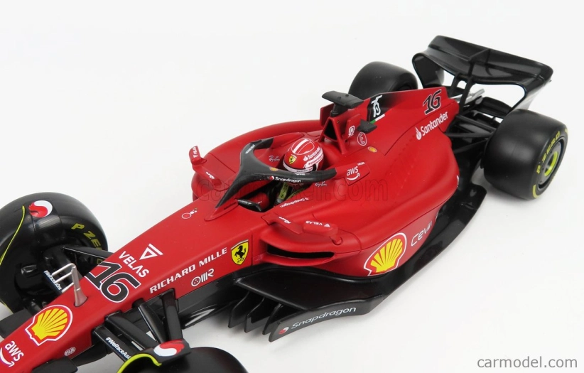 Bburago Ferrari F1-75 Scuderia Ferrari N 16 Season 2022 Charles Leclerc 1:18, červená