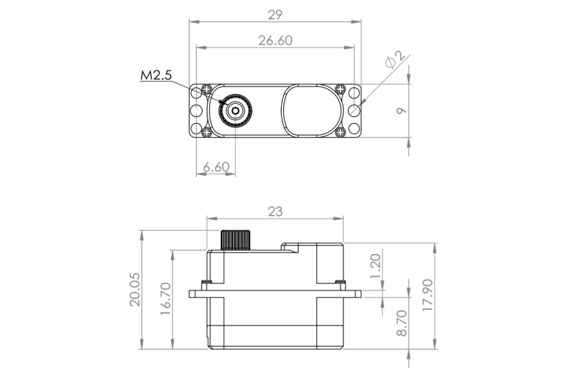 HV75K-R (0,09s/60°, 3,3 kg.cm)