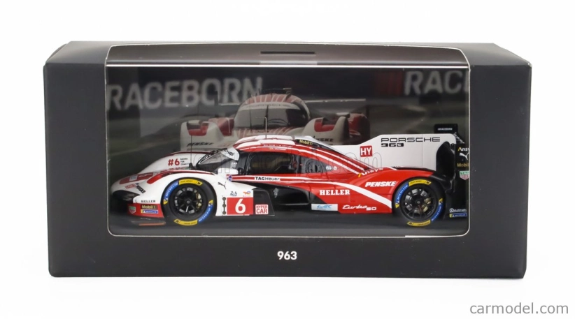 Spark-model Porsche 963 9rd 4.6l Turbo V8 Team Porsche Penske Motorsport N 6 4. 24h Le Mans (pole position) 2024 Kevin Estre - Andre Lotterer - Laurens Vanthoor 1:43 Červená Biela Čierna