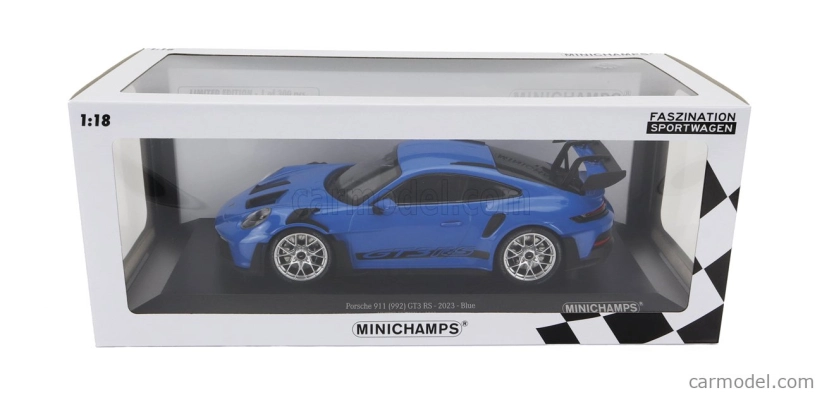 Minichamps Porsche 911 992 Gt3 Rs Coupe 2023 - Silver Rims 1:18 Blue